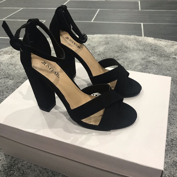 Black Strappy Heels - Picture 1 of 4